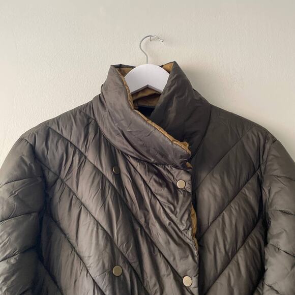 Scotch & Soda Olive Green / Mustard Puffer Jacket w/ Button Details -  Size S - Picture 7 of 13